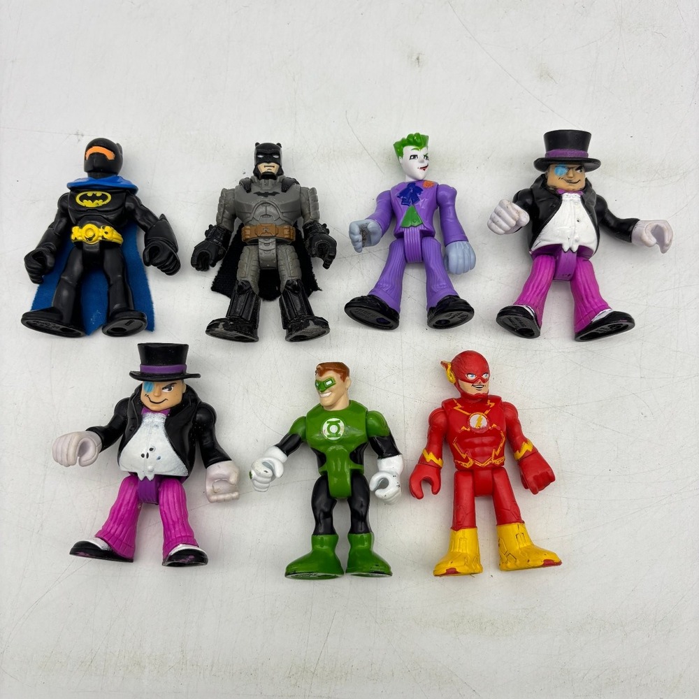 Imaginext DC Super Friends Lot of 7 Batman Joker Penguin Flash Green Lantern